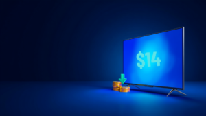 Smart TV showing IPTV pricing from $14/month in Canada - StreamQ