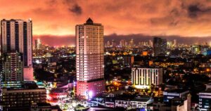 Manila skyline at dusk - watch Filipino TV in Canada with StreamQ